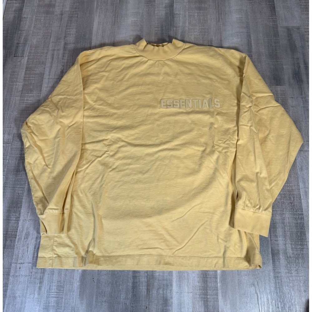 Fear of God Essentials Mock Neck Long Sleeve T-Shirt Yellow Mens XL